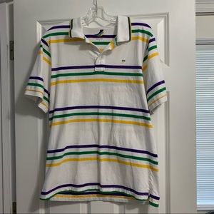 MARDI GRAS polo shirt mens large L 💜💚💛